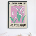 Impressão de Arte de Nascimento Personalizado do M<br><div class="desc">Este impressão de arte está no estilo de um poster de mercado de flores. As flores são Lily do Vale, que são a flor do nascimento de maio. Há espaço para personalizar o texto para mudar a localização para um lugar especial para você e a legenda para o nome ou...</div>