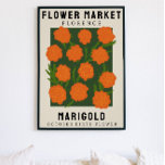 Impressão de Arte de Nascimento Personalizado do M<br><div class="desc">Este impressão de arte está no estilo de um poster de mercado de flores. As flores são Marigolds, que são a flor de nascimento de outubro. Há espaço para personalizar o texto para mudar a localização para um lugar especial para você e a legenda para o nome ou data de...</div>