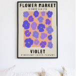 Impressão de Arte de Nascimento Personalizado do M<br><div class="desc">Este impressão de arte está no estilo de um poster de mercado de flores. As flores são violetas, que são a flor de nascimento de fevereiro. Há espaço para personalizar o texto para mudar a localização para um lugar especial para você e a legenda para o nome ou data de...</div>