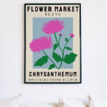 Impressão de Arte de Nascimento Personalizado do M<br><div class="desc">Este impressão de arte está no estilo de um poster de mercado de flores. As flores são Chrysanthemum, que são a flor da nascença para novembro. Há espaço para personalizar o texto para mudar a localização para um lugar especial para você e a legenda para o nome ou data de...</div>