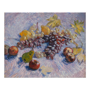 Impressão de Arte de Natureza Morta de Uvas e Maçã