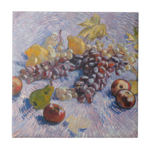 Impressão de Arte de Natureza Morta de Uvas e Maçã