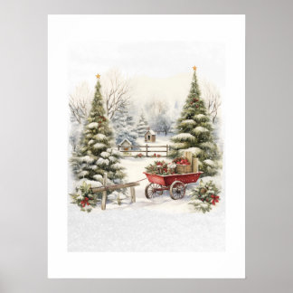 Impressão de Arte de Paisagem de Inverno de Conto