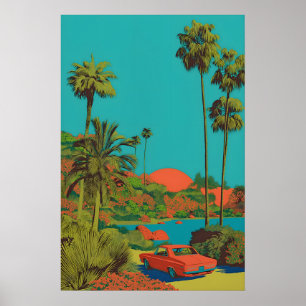 Impressão de Arte de Palm Springs Carro Moderno de
