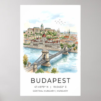 Impressão de Arte de Parede de Budapeste Paisagem 