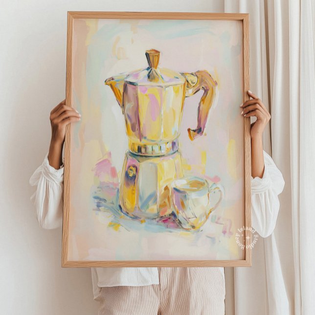 Impressão de Arte de Parede de Café Espresso Moka  (Italian Moka Coffe Espresso Kitchen Wall Art Print)