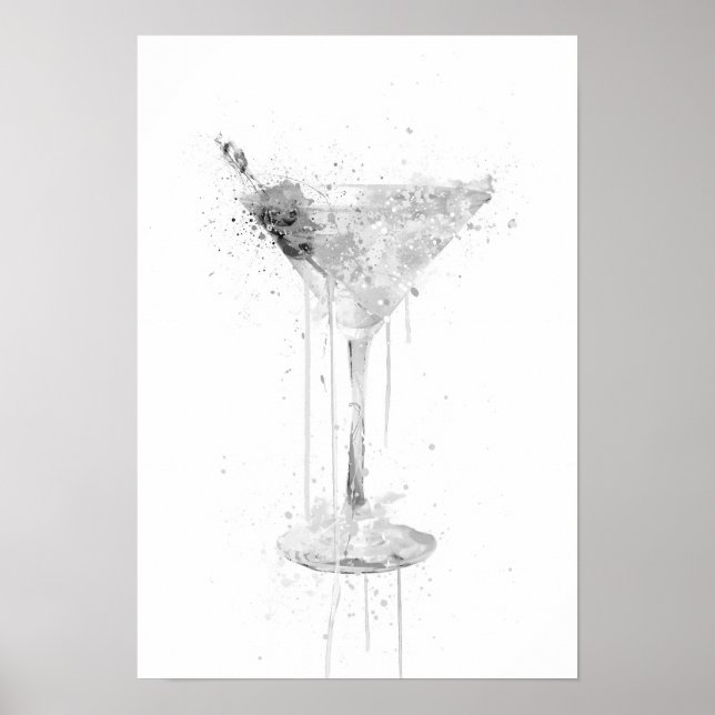 Impressão de Arte de Parede de Coquetel Dry Martin (Frente)