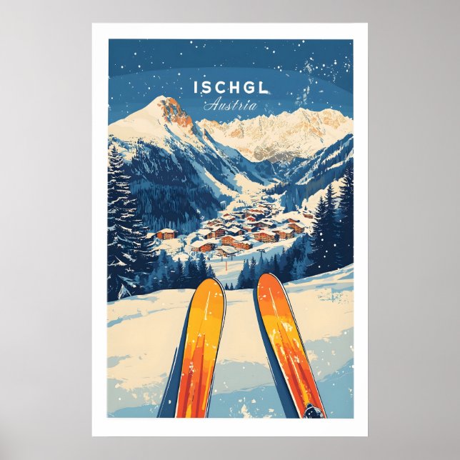 Impressão de Arte de Parede de Esqui Ischgl 1 (Frente)