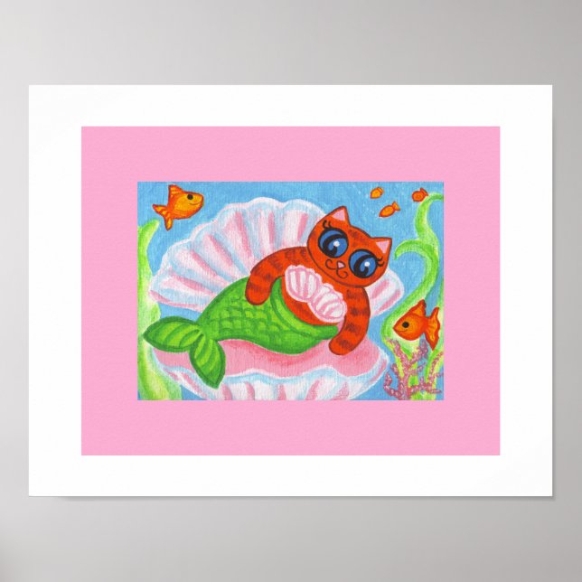 Impressão de Arte de Parede de Gata Sereia  (Frente)
