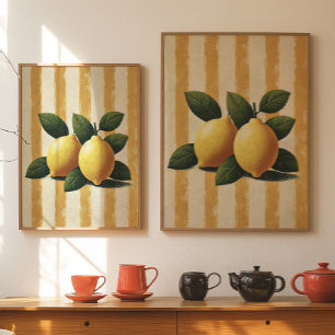 Impressão de Arte de Parede de Limão Decoração de