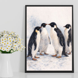 Impressão de Arte de Parede de Pinguim – Ilustraçã