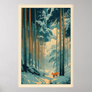 Impressão de Arte de Parede de Raposa Floresta de 