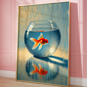 Impressão de Arte de Parede de Tigela de Peixe Dou