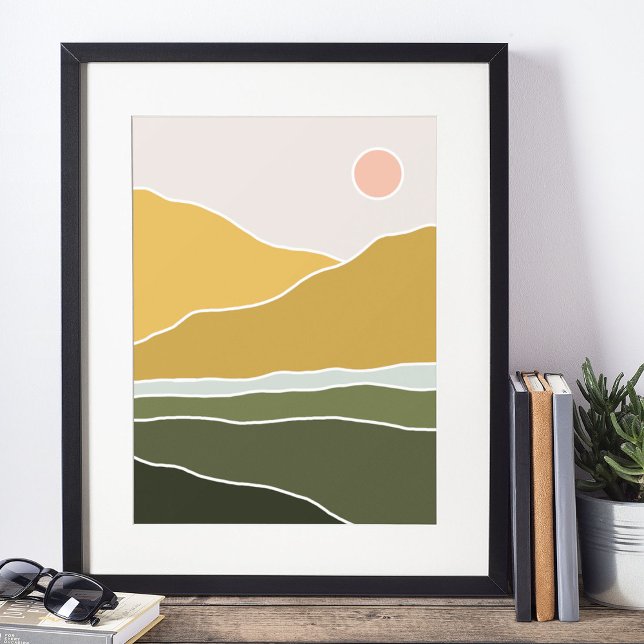 impressão de arte de parede moderna boho, papel de (boho modern wall art Print)