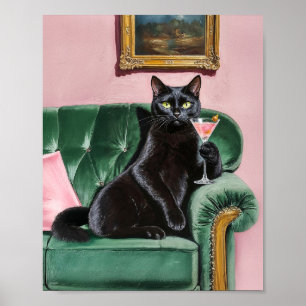 Impressão de Arte de Parede Negra Sofisticada