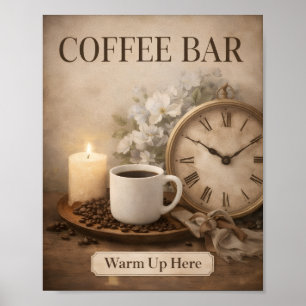 Impressão de Arte de Parede para Café em Estilo Fa