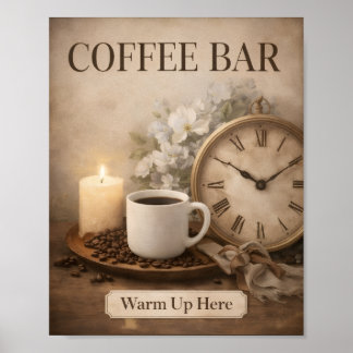 Impressão de Arte de Parede para Café em Estilo Fa