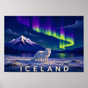 Impressão de Arte de Parede Raposa Ártica Aurora I