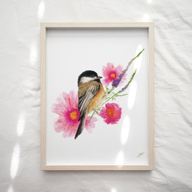 Impressão de Arte de Pássaro Chickadee (Criador carregado)