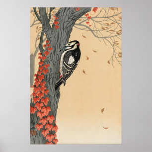 Impressão de Arte de Pica-Pau Japonês Ohara Koson