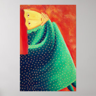 Impressão de Arte de Pintura Contemporânea Mulher