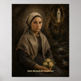 Impressão de Arte de Santa Bernadette Soubirous