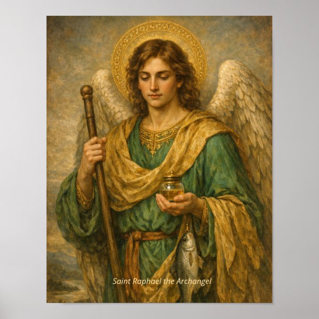 Impressão de Arte de São Rafael Arcanjo (Frente)