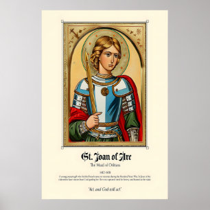 Impressão de Arte de Sta. Joana d'Arc Cristã Medie