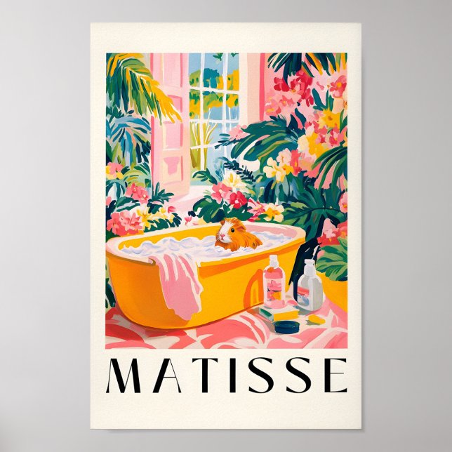 Impressão de Arte de Suíno, Impressão de Banheiro  (Frente)