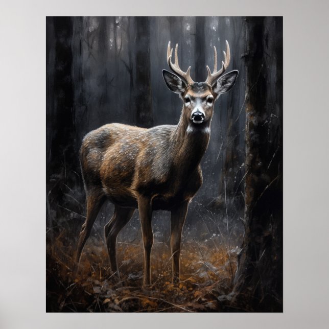 Impressão de Arte de Veado de Cauda Branca Dark Co (Frente)