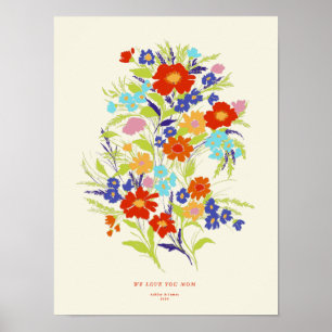 Impressão de Arte de Wildflower de Papel Retroati