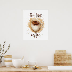 Impressão de Arte de Xícara de Café em Aquarela –