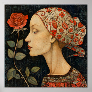 Impressão de Arte Decorativa Retrato Mulher