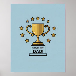 Impressão de Arte Digital Trophy, o melhor Pai do