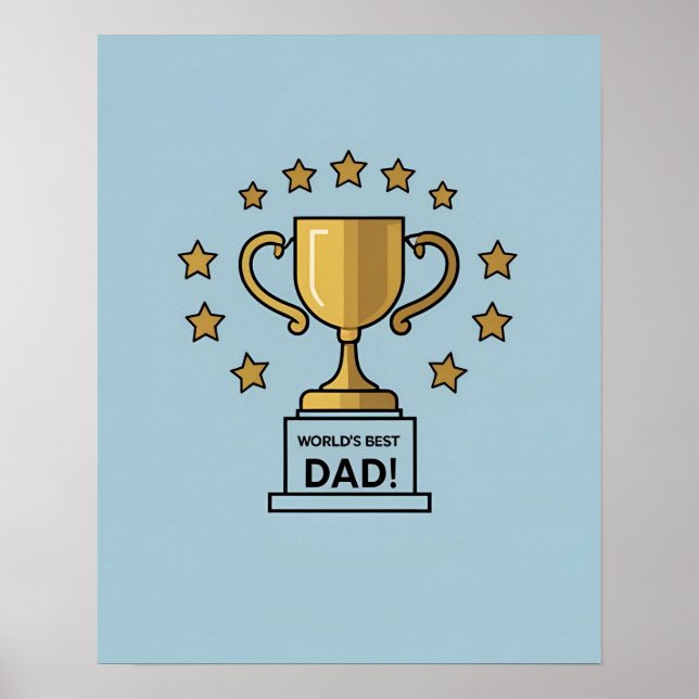 Impressão de Arte Digital Trophy, o melhor Pai do  (Frente)