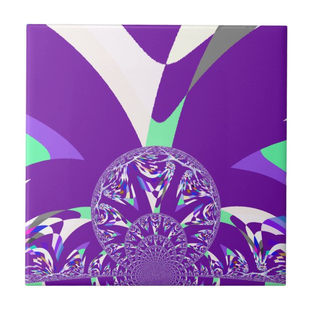 Impressão de Arte do Caleidoscópio Ciano Azul Retr (Frente)