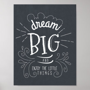 Impressão de Arte do Chalkboard Dream Big Quote