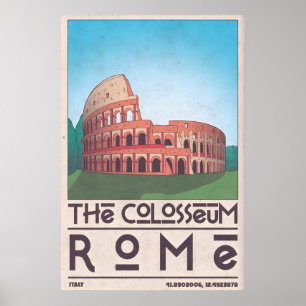 Impressão de Arte do Coliseu de Roma, Poster de Vi