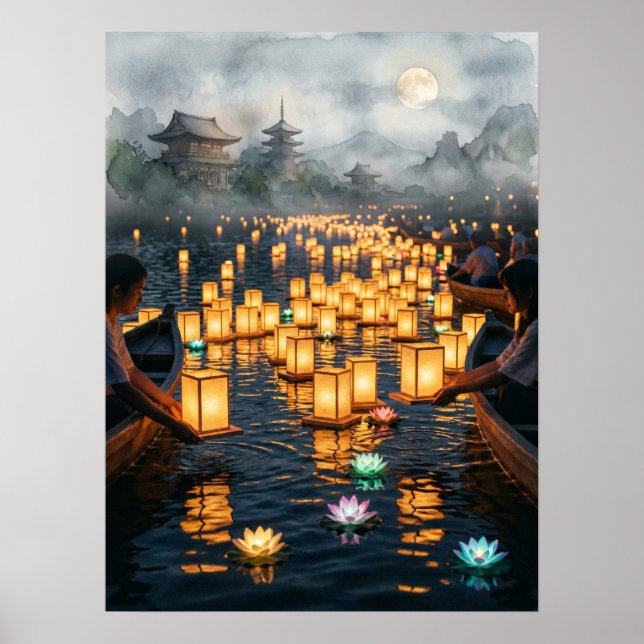 Impressão de Arte do Festival de Lanterna Japonesa (Frente)