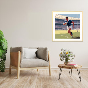 Impressão de Arte do Jogador de Rugby Francês