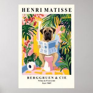 Impressão de Arte do Mastim Inglês - Cachorro Engr
