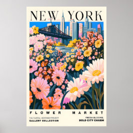 Impressão de Arte do Mercado de Flores de NYC Pais
