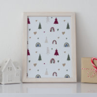 Impressão de Arte do Muro de Natal Moderno