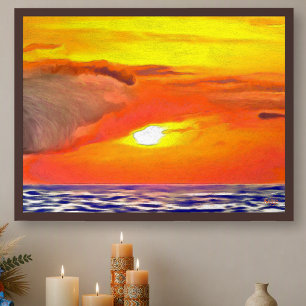 Impressão de Arte do Oceano do Pôr do Sol em Puert