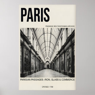 Impressão de Arte do Passagem Parisiense Preto & B