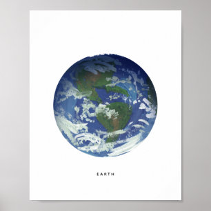 Impressão de Arte do Planeta Terra Pintado