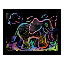 Impressão de Arte do Rainbow Elephant