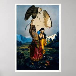 Impressão de Arte do Ramayana Ravana & Jatayu