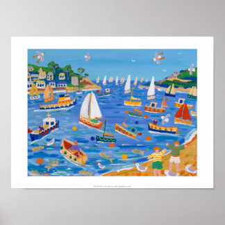Impressão de Arte: domingo à vela, Fowey, Cornwall
