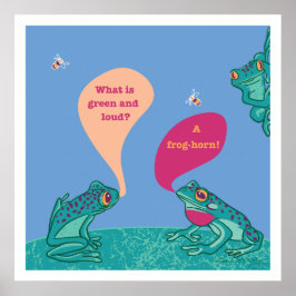Impressão de arte dos Sapos bobos - Azul e Verde